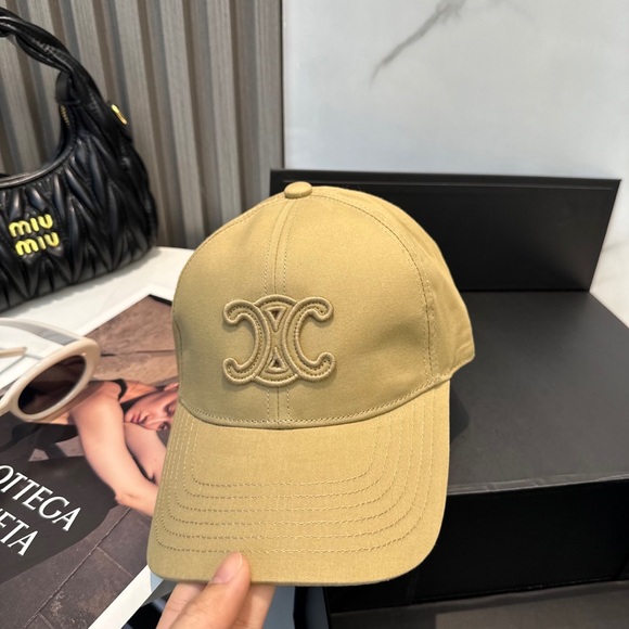 Celine Beige Logo Cap - Picture 1 of 3